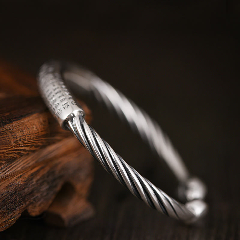 KarmaRipple's Tibetan Om Mani Padme Hum Heart Sutra Purity Cuff Bracelet p6