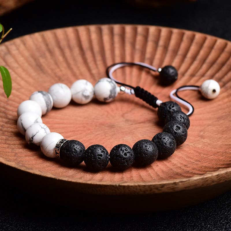 KarmaRipple's Yin Yang Lava Stone Protection Bracelet p4