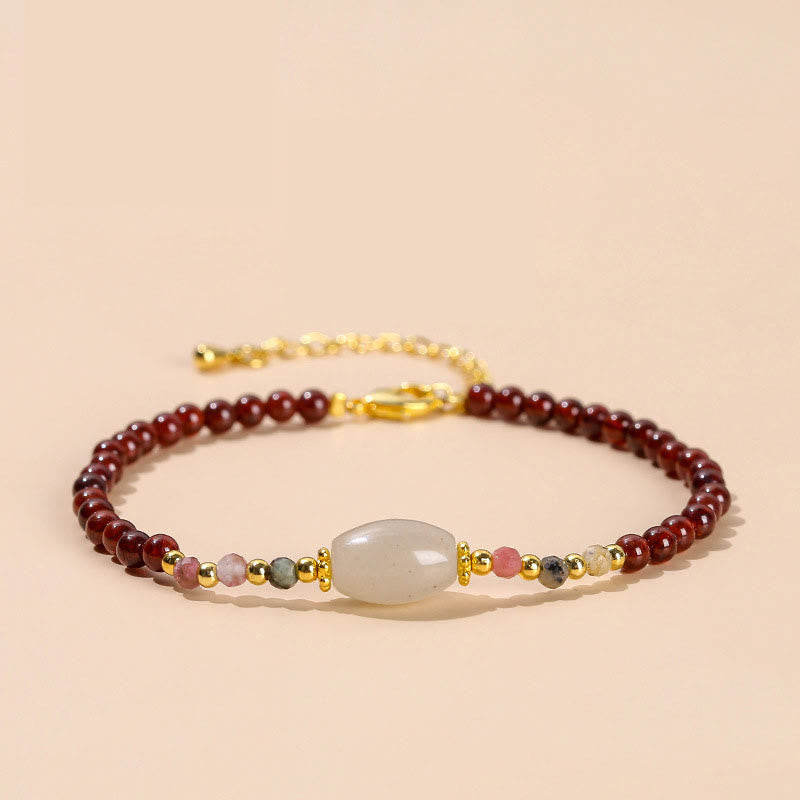 KarmaRipple's Garnet Jade Tourmaline Bead Passion Bracelet p3