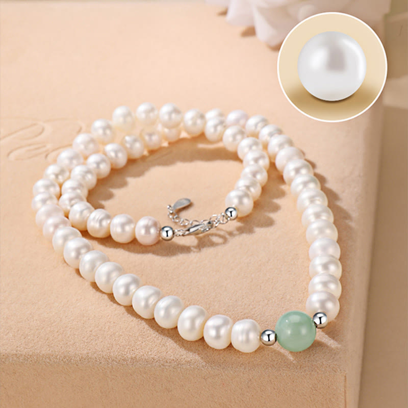 KarmaRipple's 925 Sterling Silver Authentic Pearl Jade Balancing Pendant Bracelet Earrings With Gift Box p5
