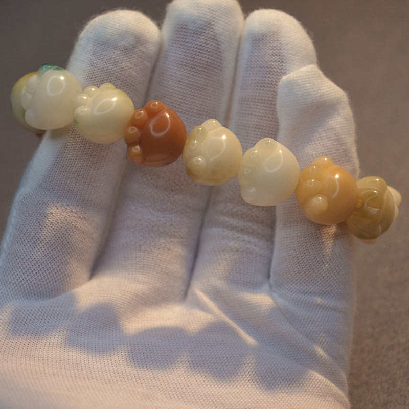 KarmaRipple's Multilayered Bodhi Seed Cute Cat Paw Calm Balance Bracelet p9