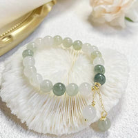 KarmaRipples authentisches Talisman-Armband mit Jade-Flair und Glücksperlen in Farbverlauf