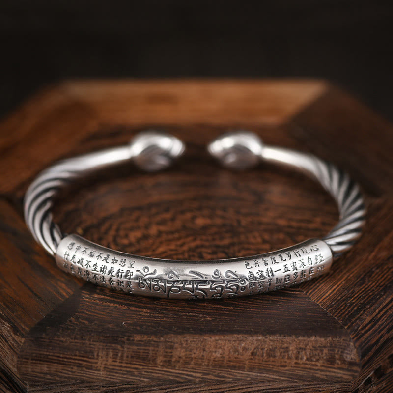 KarmaRipple's Tibetan Om Mani Padme Hum Heart Sutra Purity Cuff Bracelet p2