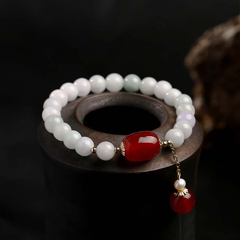 KarmaRipple's Authentic Ivory Jade Agate Protection Bracelet p15