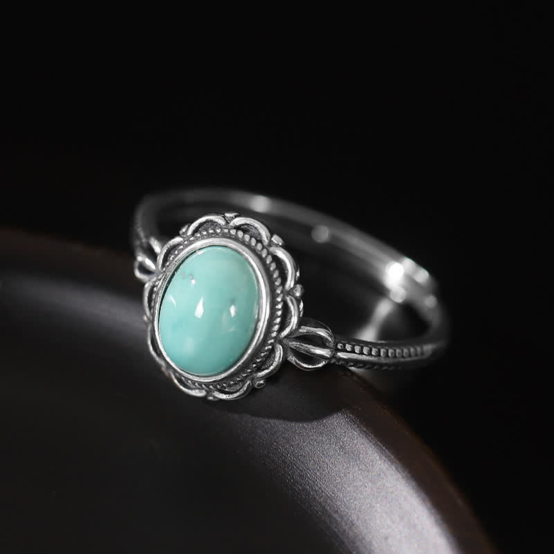 KarmaRipple's 925 Sterling Silver Tibetan Turquoise Red Agate Protection Ring p3