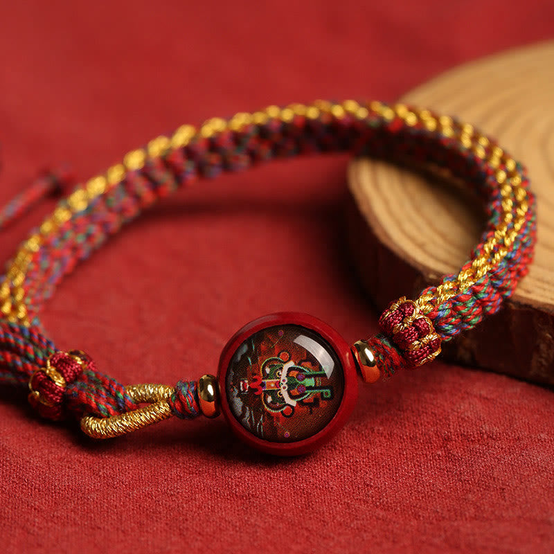 KarmaRipple's Colorful Rope Cinnabar Thangka Blessing Woven Bracelet p1