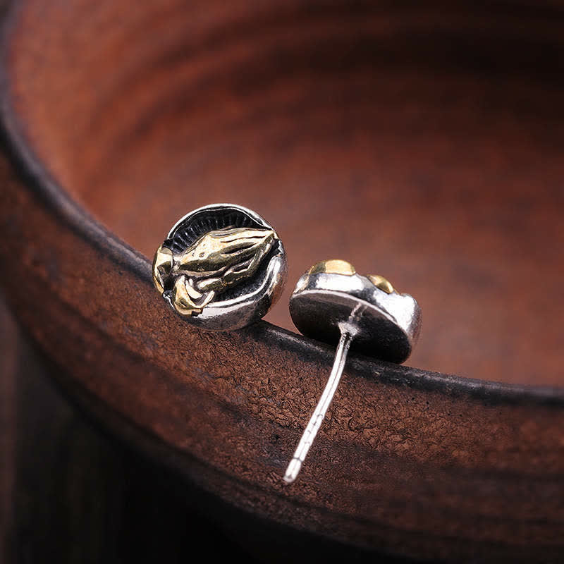 KarmaRipple's 925 Sterling Silver Namaste Equality Stud Earrings p6