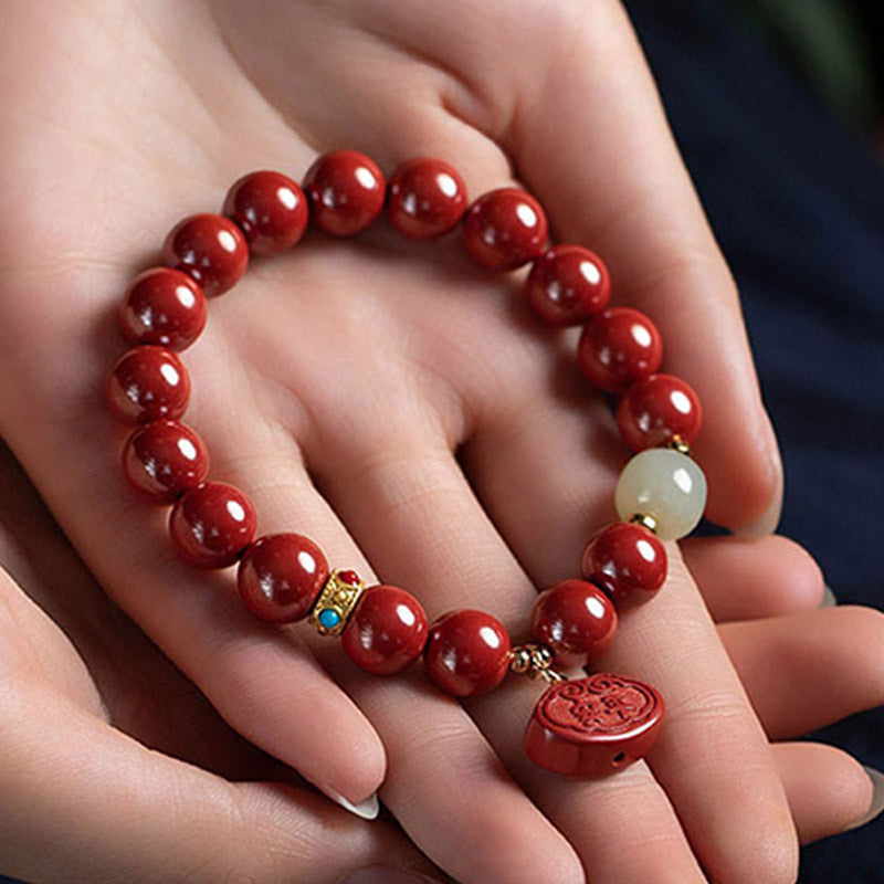 KarmaRipple's Cinnabar Jade Balancing Protection Talisman Bracelet p5