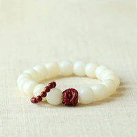 KarmaRipples authentischer Bodhi-Samen, Zinnober, tanzender Löwe, Talisman, Weisheit, Balance, Handgelenk-Mala