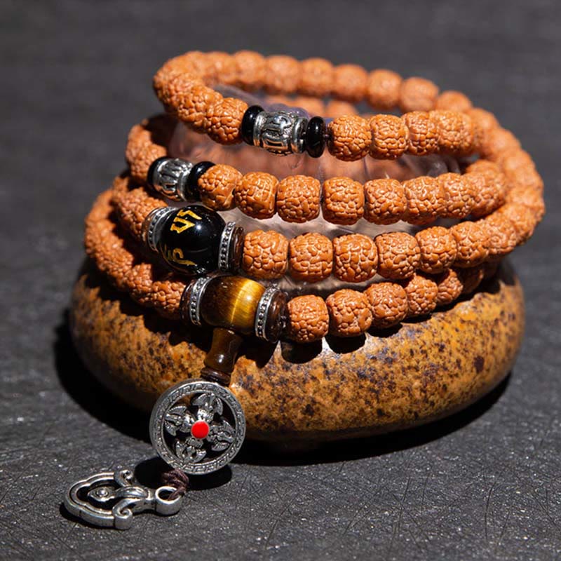 KarmaRipple's Tibet 108 Mala Beadwork Rudraksha Bodhi Seed Chinese Zodiac Natal Buddha Wealth Talisman Bracelet p12