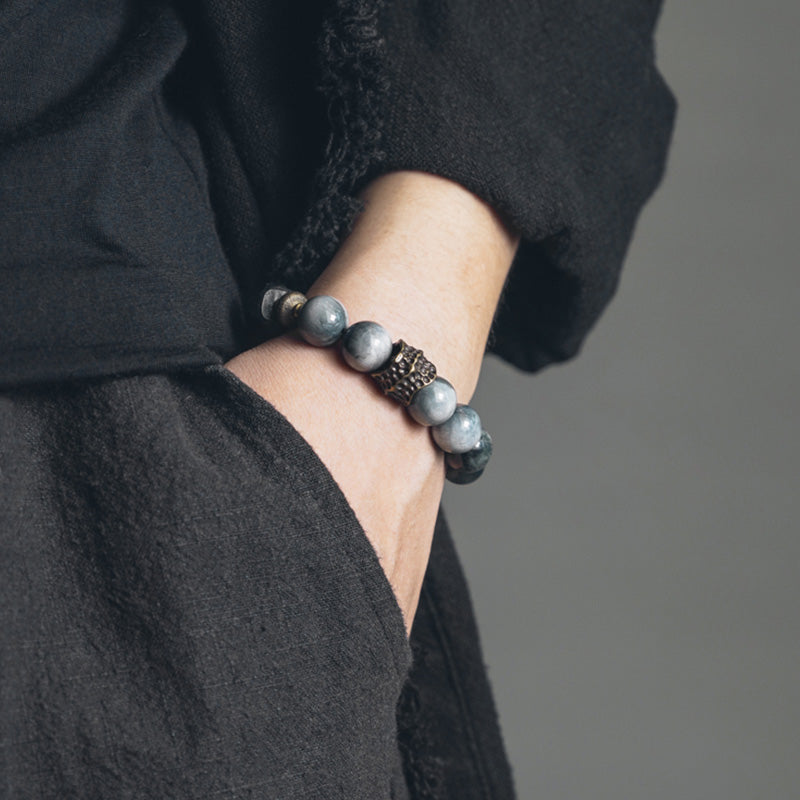 KarmaRipple's Eagle's Eye Stone Ebony Wood Bronze Confidence Pair Bracelet p5