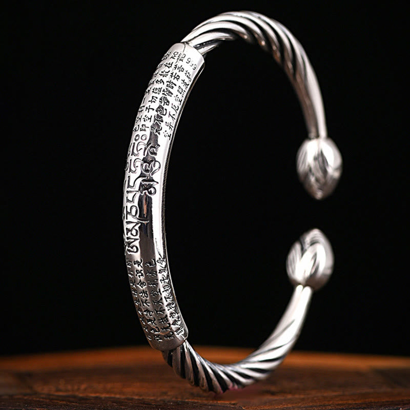 KarmaRipple's Tibetan Om Mani Padme Hum Heart Sutra Purity Cuff Bracelet p10