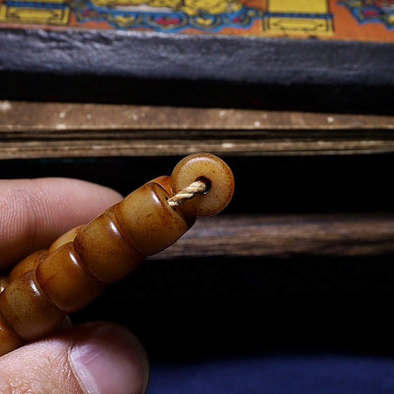 KarmaRipple's Tibet 108 Mala Beadwork Yak Bone Amber Balance Bracelet p12