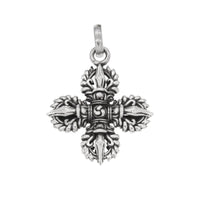 KarmaRipples Halskette mit Doppel-Dorje-Vajra-Anhänger für spirituelle Stärke aus 925er Sterlingsilber