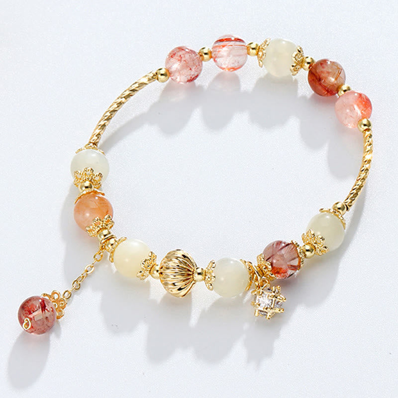KarmaRipple's Colorful Rutilated Quartz Cat Eye Zircon Auspiciousness Bead Bracelet p1
