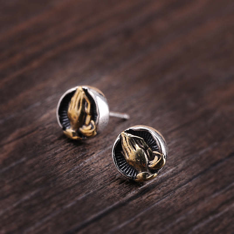 KarmaRipple's 925 Sterling Silver Namaste Equality Stud Earrings p11