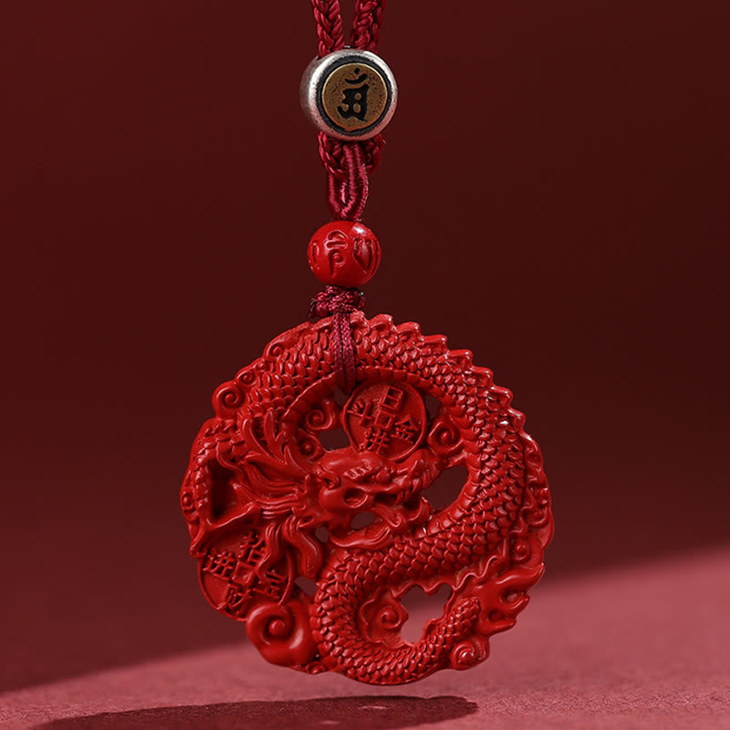 KarmaRipple's Year of the Dragon 925 Sterling Silver Authentic Cinnabar Bronze Coin Fortune Pendant Necklace p15
