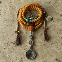 KarmaRipples Tibet 108 Mala Perlenarbeit Bodhi Seed Bagua Vajra Reichtumsarmband