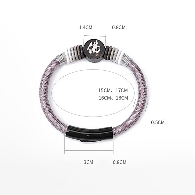 KarmaRipple's Buddha Character Ebony Handcrafted Rope Bracelet p19