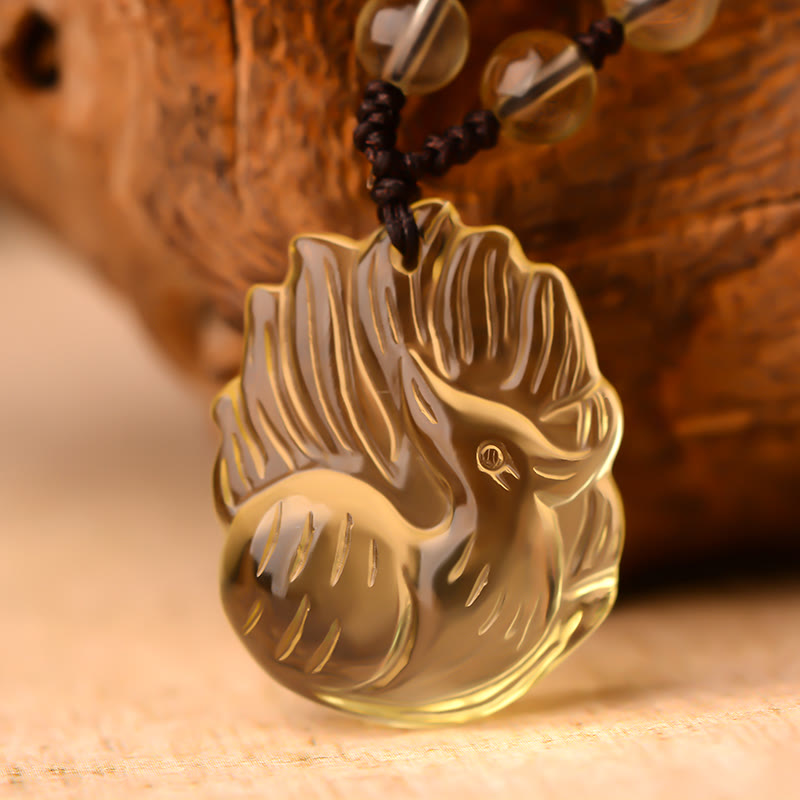 KarmaRipple's Authentic Amethyst Ivory Gemstone Citrine Nine Tailed Fox Fortune Pendant Necklace p6