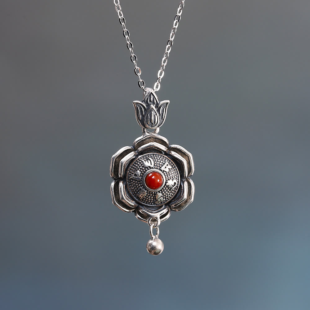 KarmaRipple's 925 Sterling Silver Om Mani Padme Hum Lotus Peace Pendant Necklace Earrings p3