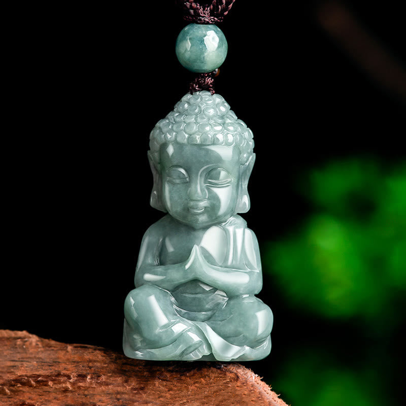 KarmaRipple's Authentic Jade Meditation Buddha Amulet Serenity Pendant Necklace p1