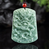 KarmaRipples authentische Jade-Halskette mit chinesischem Sternzeichen, Drache, Meer, Glücksbringer