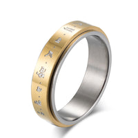 Drehbarer Mantra-Ring „Balance“ aus Titanstahl von KarmaRipple