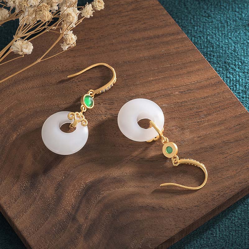 KarmaRipple's FengShui Ivory Jade Blessing Drop Earrings p19