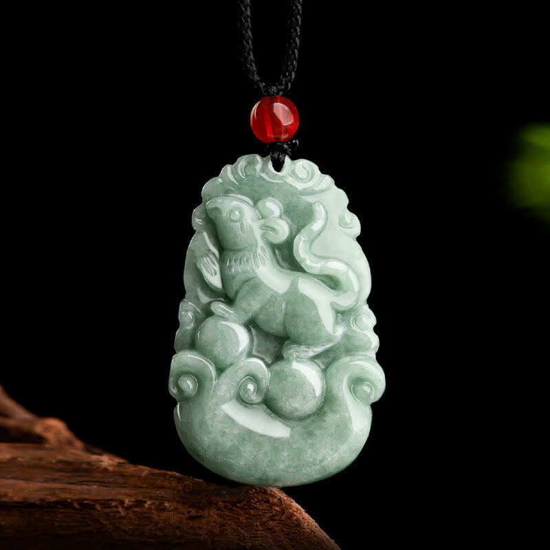 KarmaRipple's Authentic Green Jade 12 Chinese Zodiac Fortune Prosperity Pendant Necklace p16