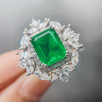 KarmaRipple's Smaragd Edelstein Roter Korund Selbstvertrauen Mut Ring Ohrringe Anhänger Halskette