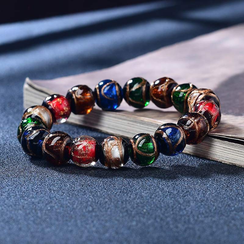 KarmaRipple's Colorful Liuli Glass Bead Fortune Bracelet p10