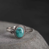 KarmaRipples 925 Sterling Silber Türkis Weisheit Liebesring