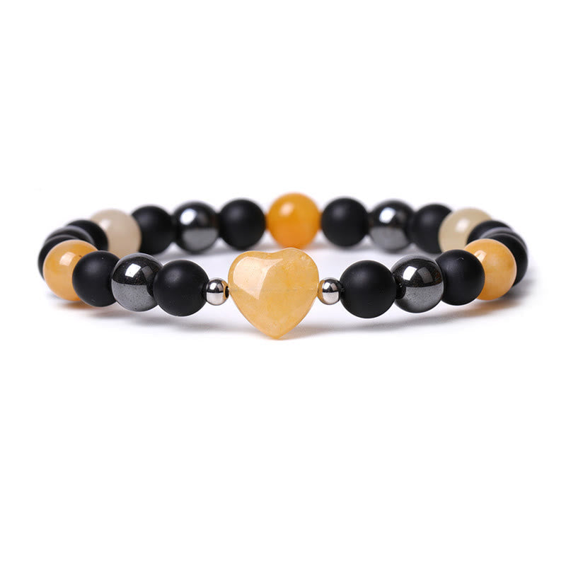 KarmaRipple's Black Onyx Tiger Eye Stone Gemstone Love Heart Protection Bracelet p6