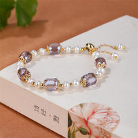 KarmaRipples authentisches Peace Balancing Chain Armband mit Amethystperlen