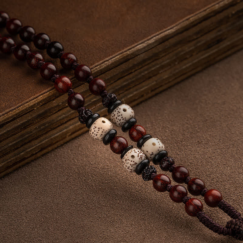 KarmaRipple's Chinese Zodiac Natal Buddha Small Leaf Red Sandalwood Lotus Protection Pendant Necklace p10