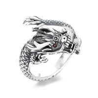 KarmaRipples Vintage-Ring aus 925er Sterlingsilber mit dem Jahr des Drachen-Design