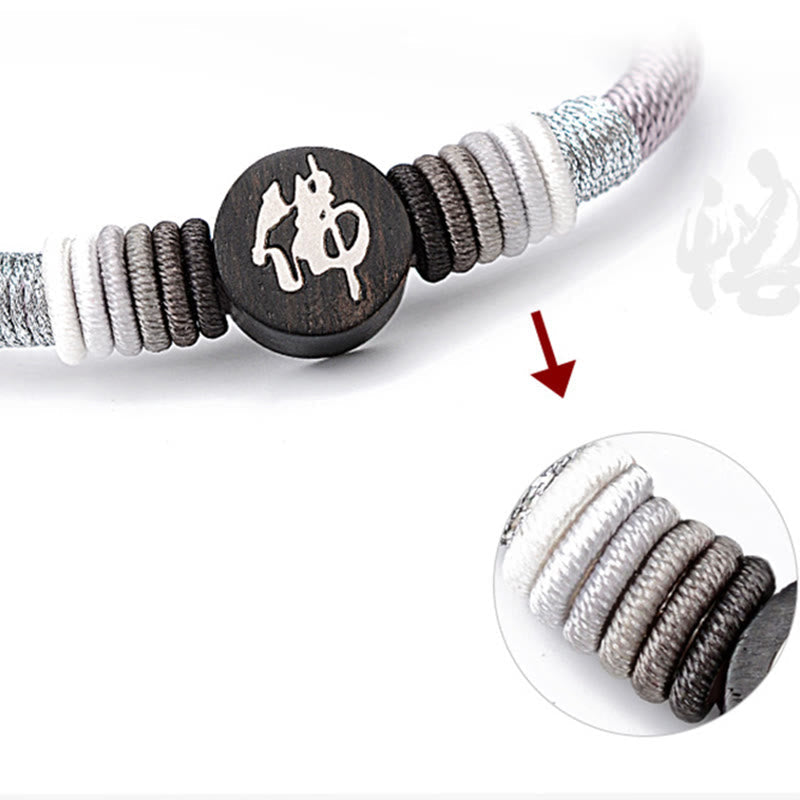 KarmaRipple's Buddha Character Ebony Handcrafted Rope Bracelet p16