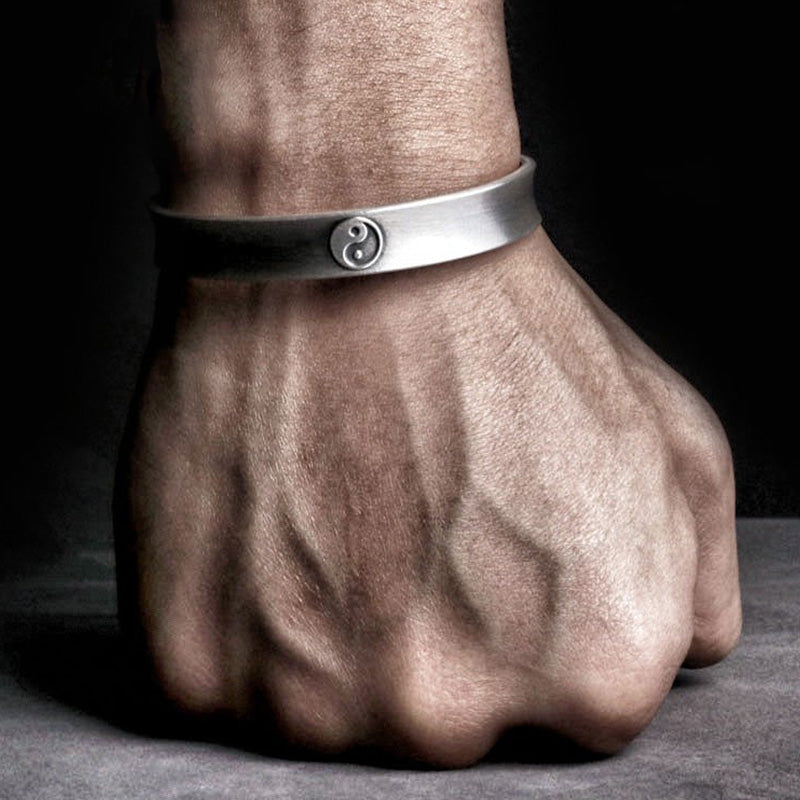 KarmaRipple's 999 Sterling Silver Yin Yang Auspicious Clouds Balance Balance Bracelet p19