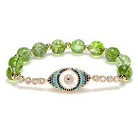 KarmaRipples authentisches Peridot-Armband „Böses Auge“