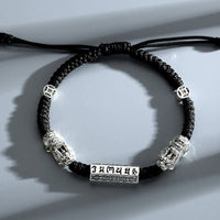 KarmaRipples Doppel-PiXiu-Feng-Shui-Bronzemünze Om Mani Padme Hum-Schnurarmband