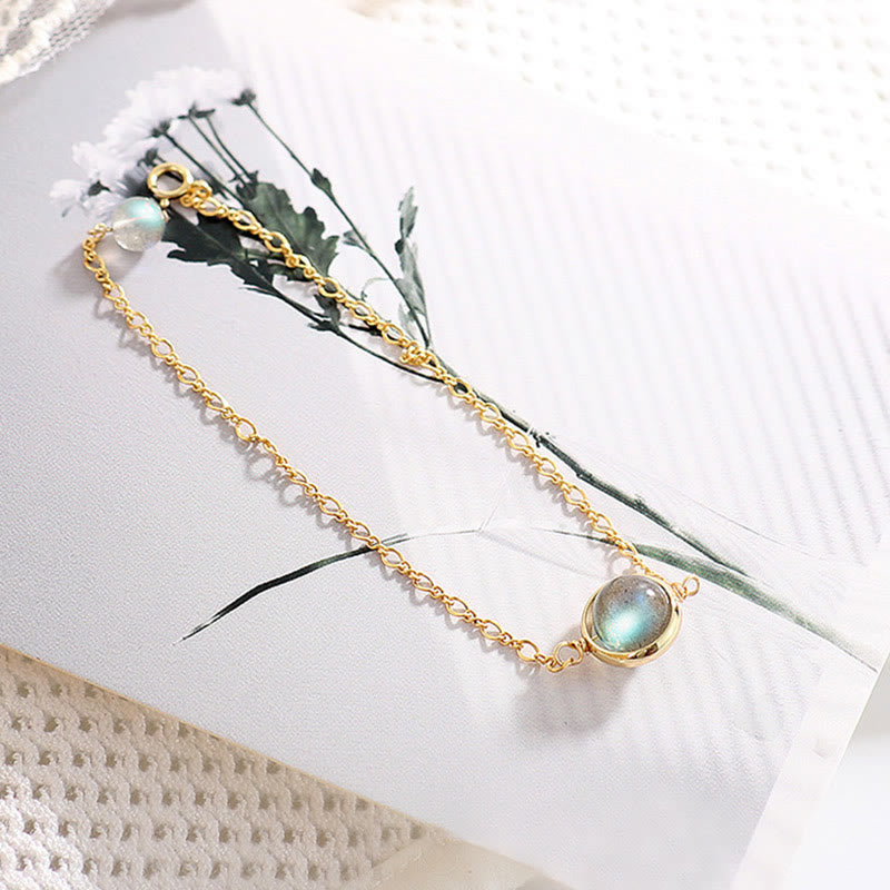 KarmaRipple's 14k Gold Plated Authentic Moonstone Balancing Love Bracelet p10