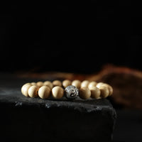 KarmaRipples Tibet-Pfirsichholz-Lotus-Zinnober-Bagua-Yin-Yang-Vermögens-Reichtum-Armband