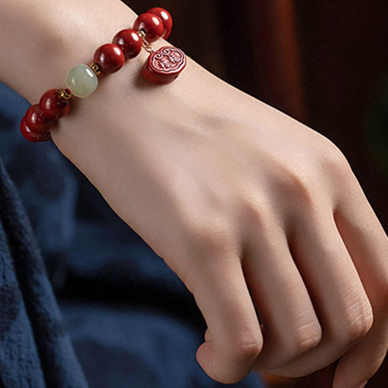 KarmaRipple's Cinnabar Jade Balancing Protection Talisman Bracelet p4