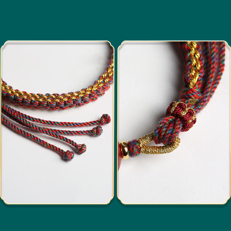 KarmaRipple's Colorful Rope Cinnabar Thangka Blessing Woven Bracelet p7