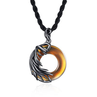 KarmaRipples Meditations-Halskettenanhänger aus Obsidian und Chalcedon