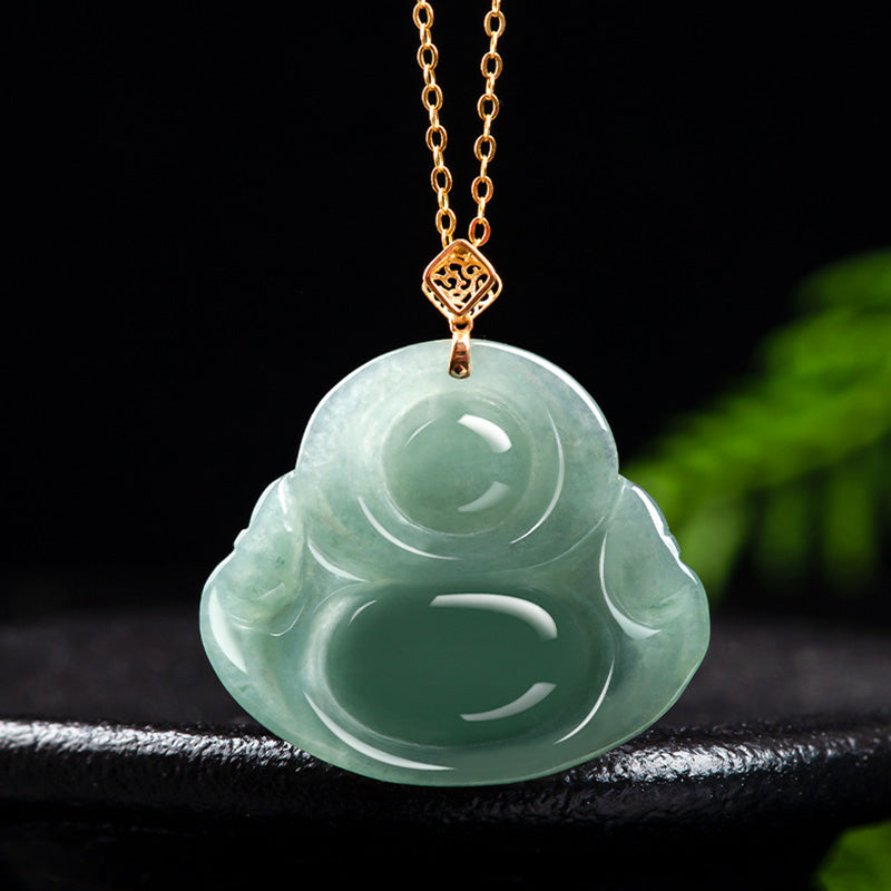 KarmaRipple's Laughing Buddha Authentic Jade Prosperity Abundance Pendant Necklace p7