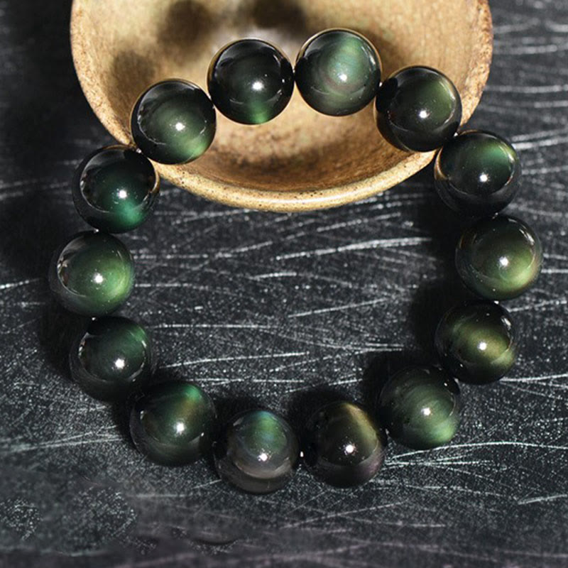 KarmaRipple's Authentic Green Eye Obsidian Wealth Bracelet p7