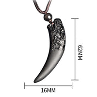 KarmaRipples authentische Halskette mit Anhänger aus schwarzem Obsidian, Eisobsidian, Regenbogenobsidian und Wolfszahnmuster