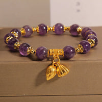 KarmaRipples authentisches, spirituelles Amethyst-Lotus-Armband zum Ausgleich